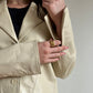 Cream Leather Jacket