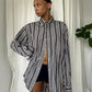 Brown & Blue Stripe Button Up
