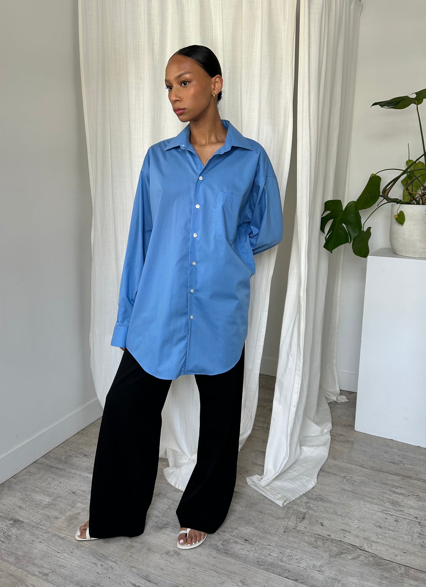 Blue Button Up