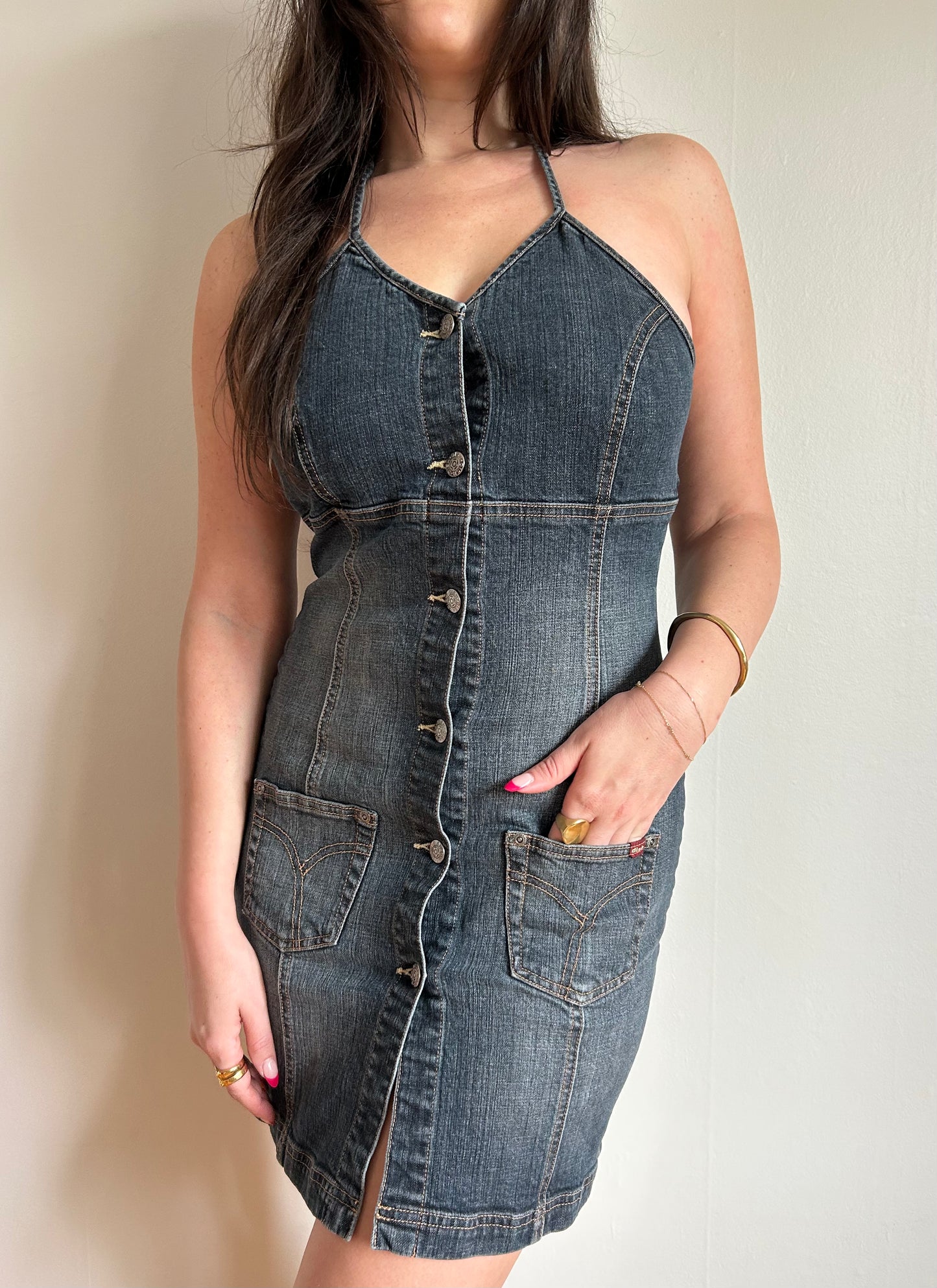 Denim Halter Dress