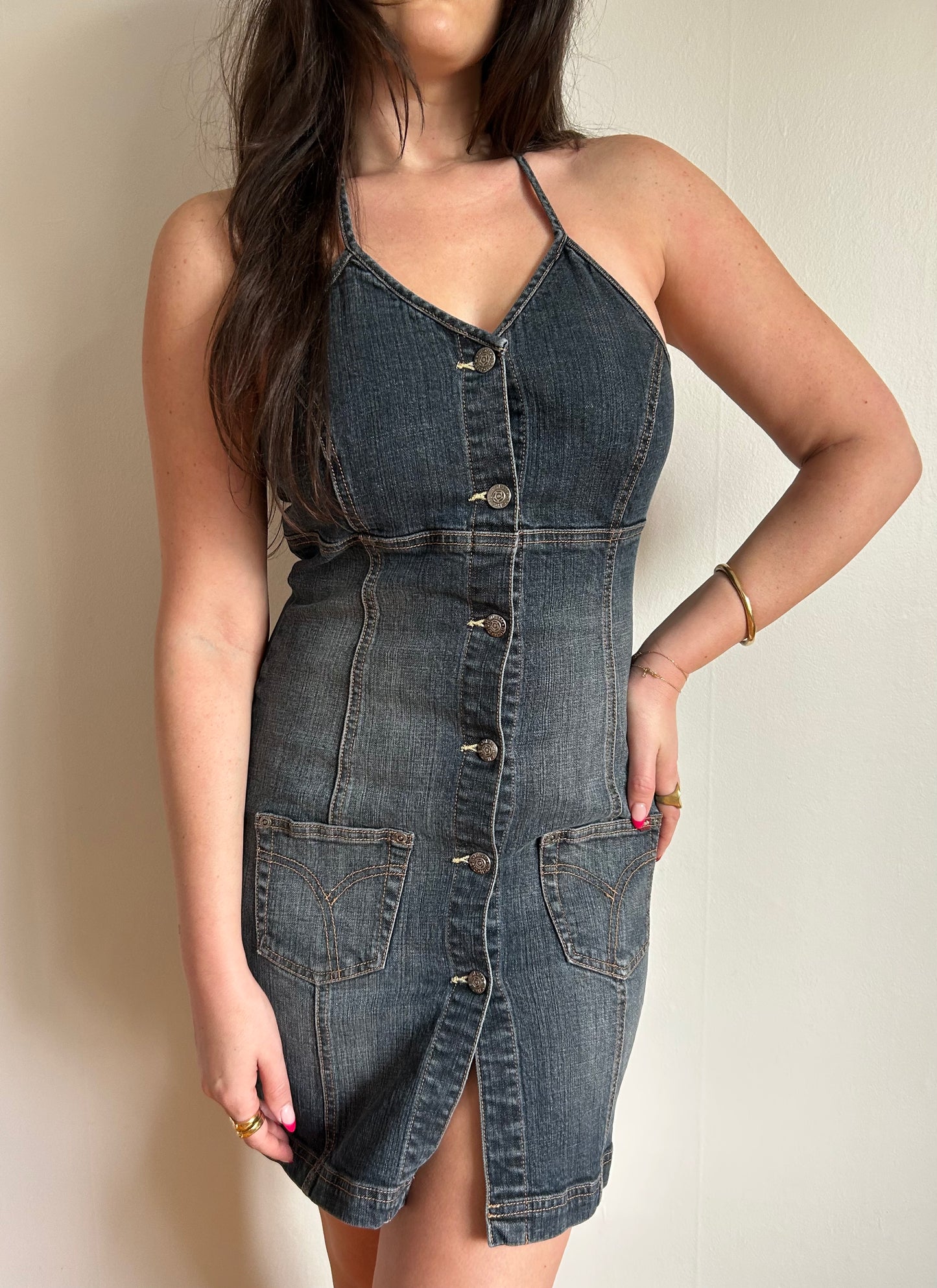 Denim Halter Dress