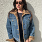 Faux Fir Trim Denim Jacket