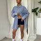 Blue Stripe Button Up