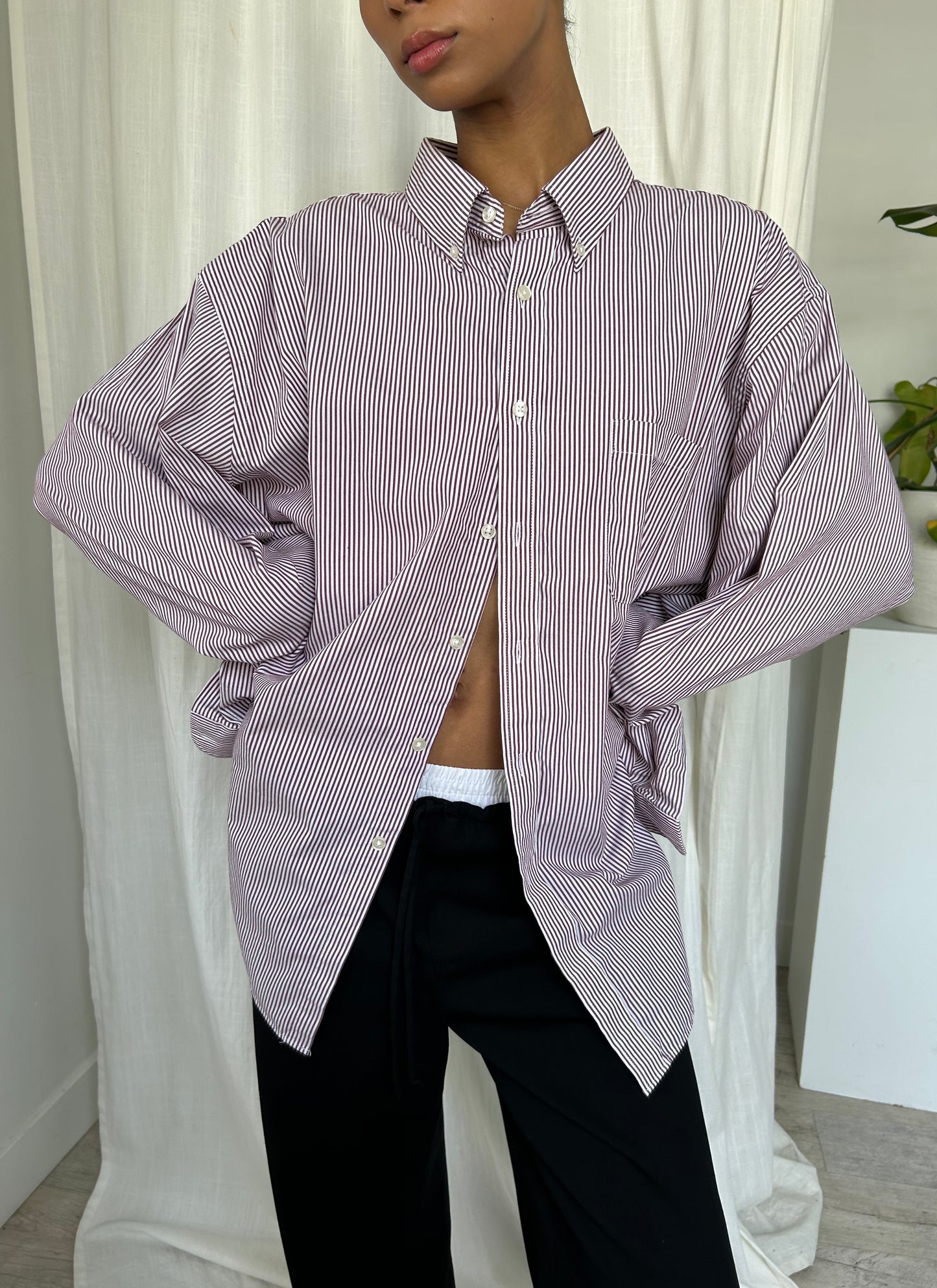 Striped Boxy Button Up