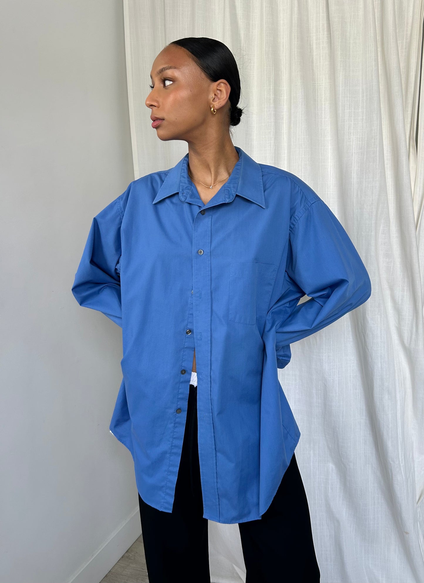 Blue Button Up