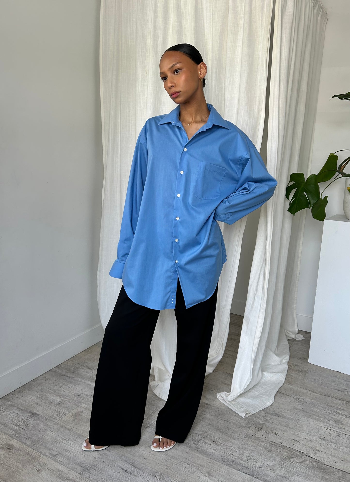 Blue Button Up
