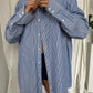 Blue Stripe Button Up