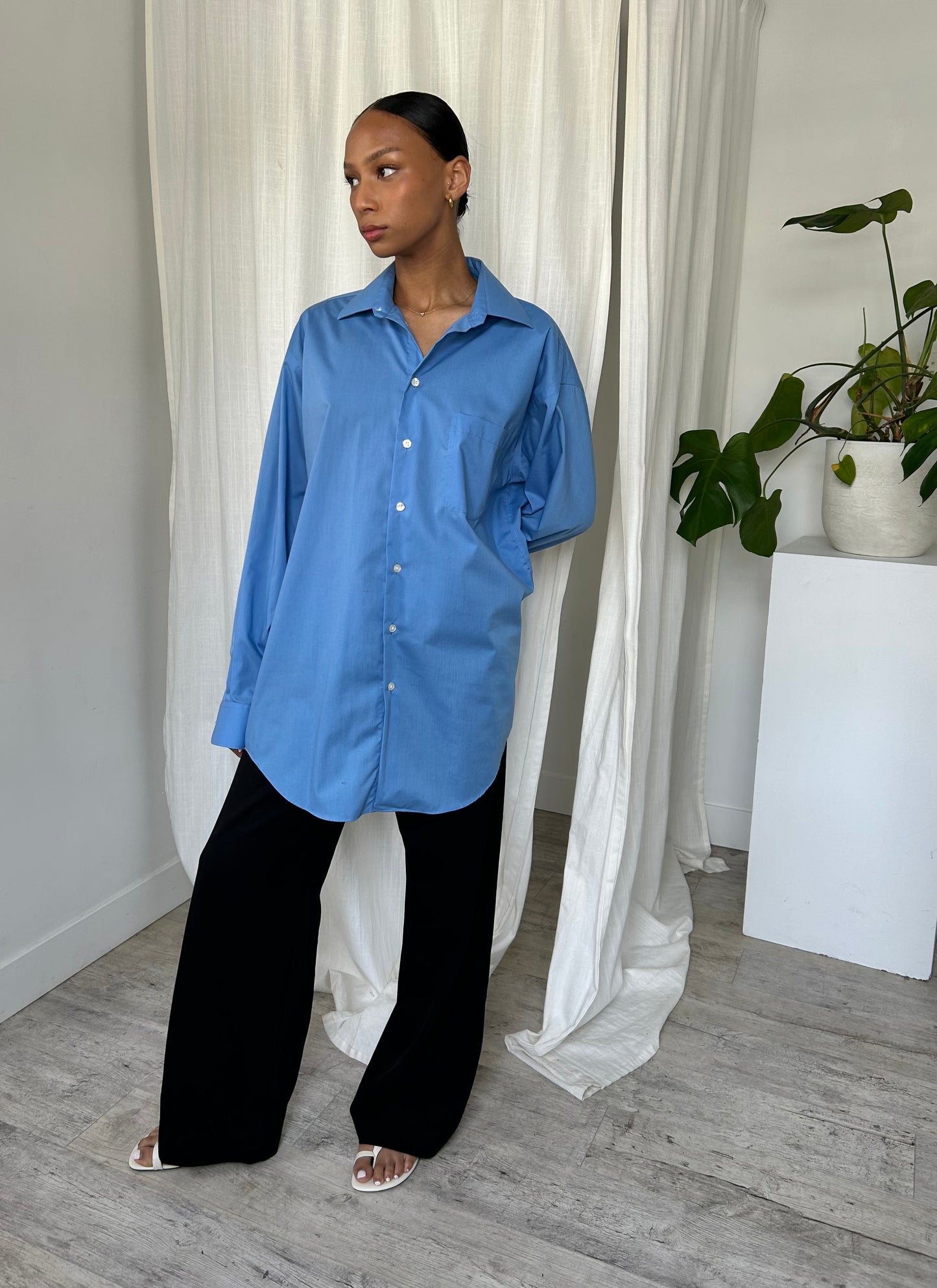 Blue Button Up