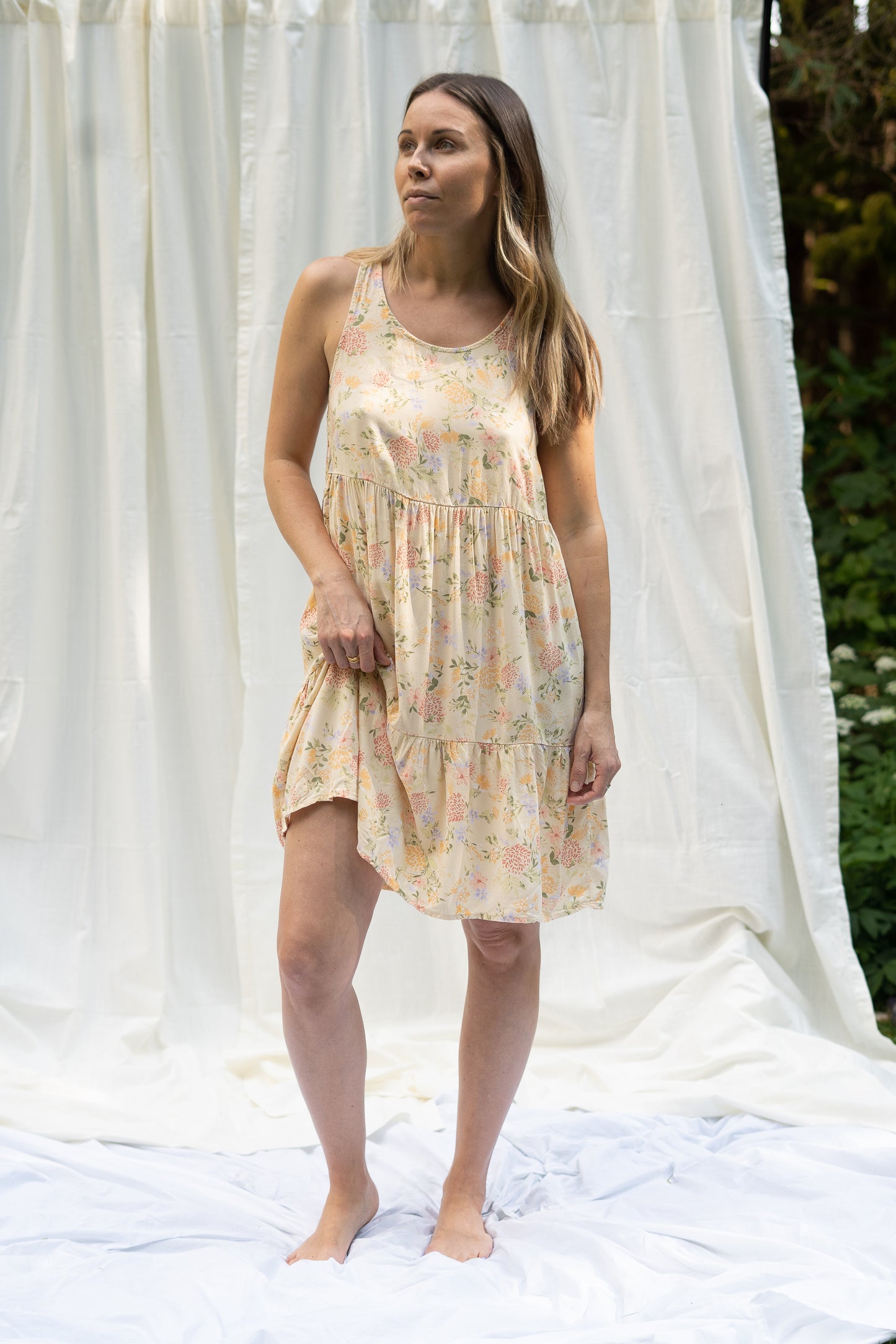 Mini Yellow Floral Dress