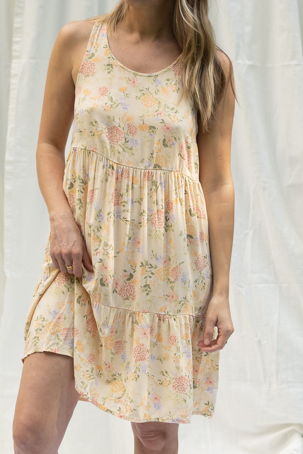 Mini Yellow Floral Dress