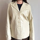 Cream Leather Jacket