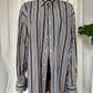 Brown & Blue Stripe Button Up