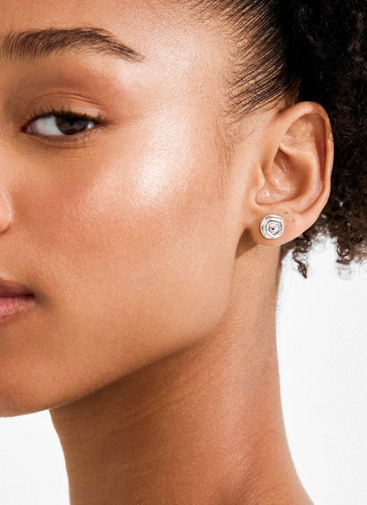Spiral Stud Silver
