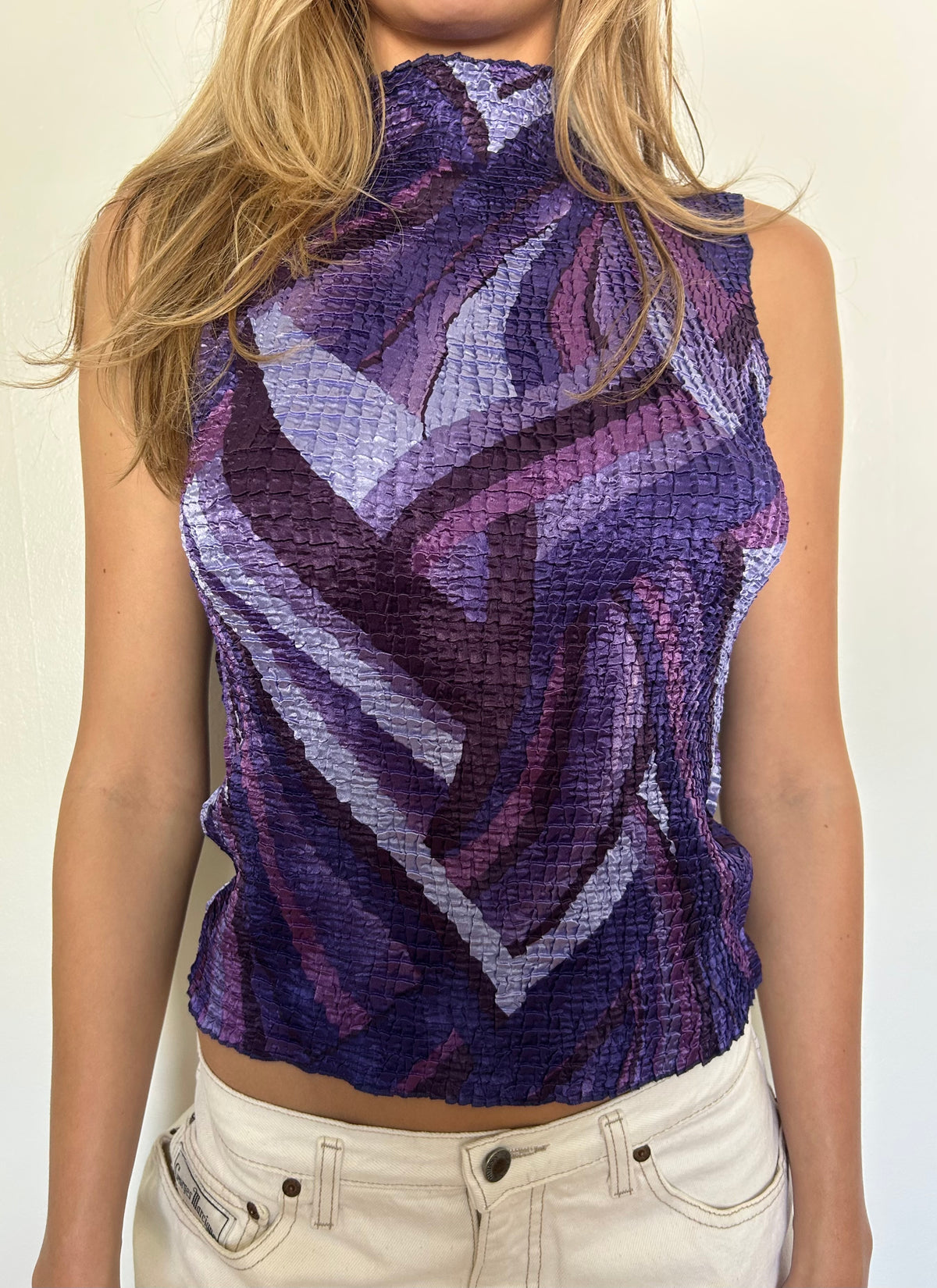 Crinkled Purple Tank