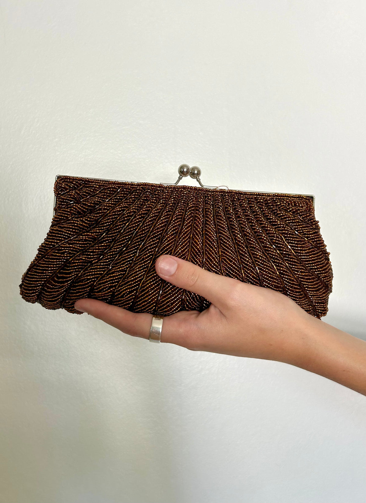 Bronze Beaded Clutch