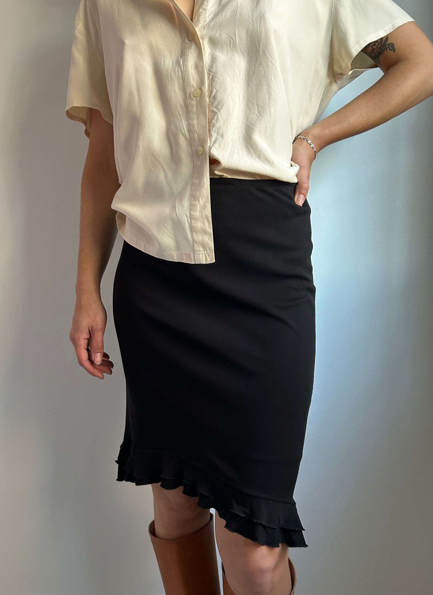 90's Midi Ruffle Skirt